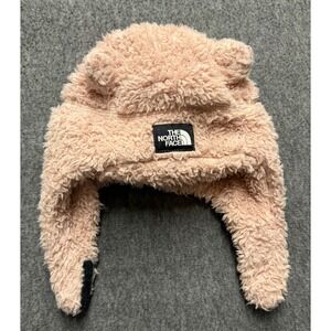 The North Face Baby Bear Ear Trapper Hat Pink Fleece 6-24M Winter Beanie